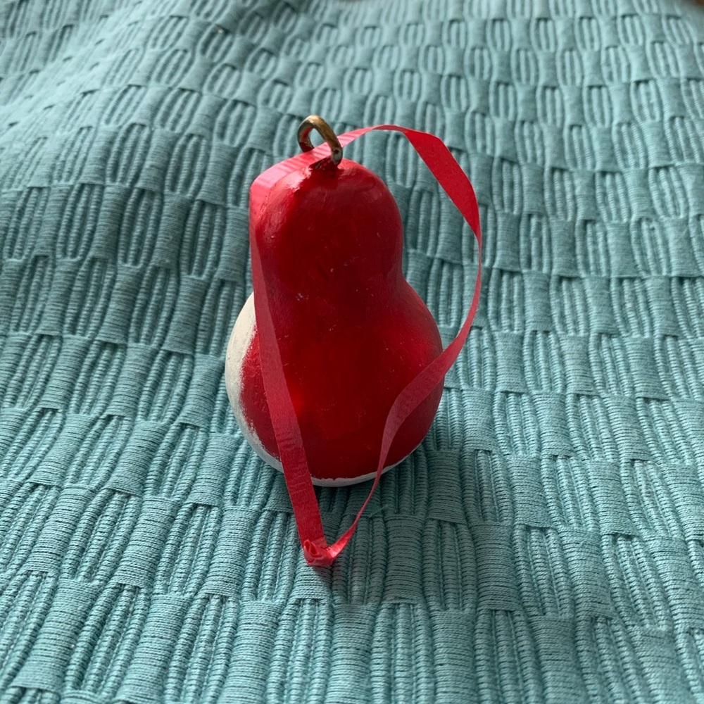 Hand painted Gourd Holiday Santa Ornament Gift Topper Christmas Decor Handmade - Picture 3 of 4